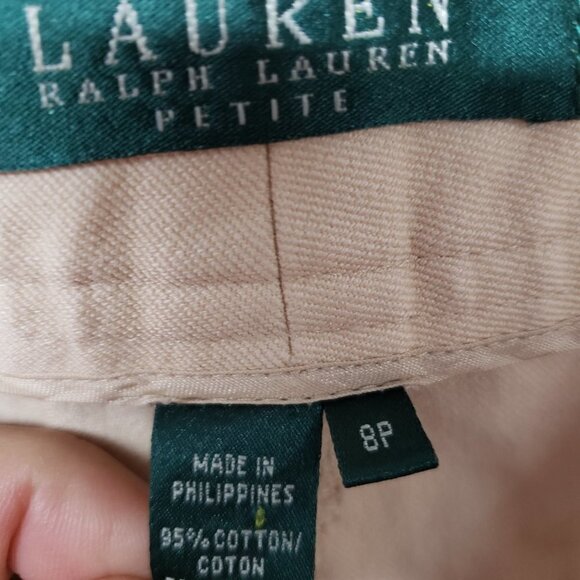 Lauren Ralph Lauren Tan Straight Leg Preppy Classic Chinos Size 8P - Picture 9 of 10